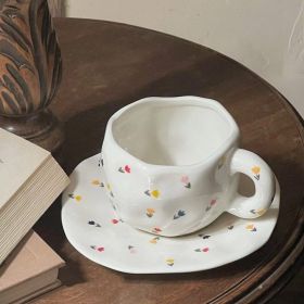 Retro Young Girl Heart Hand Pinch Coffee Set (Option: Small Floral-200ml)