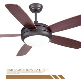 American Simple Light Luxury Home Wood Leaf Fan (Option: Black-46inch dual control)