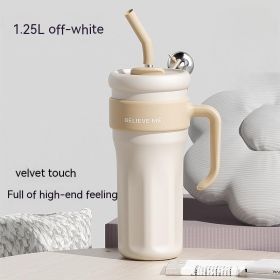 Solid Color American Vacuum Cup 316 Stainless Steel Coffee Cup (Option: Creamy White-1250ML)