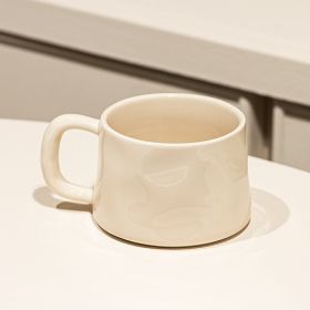 Household Ceramic Coffee Exquisite Water Cup (Option: White-300ml)