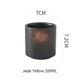 Japanese Creative Porcelain Cup Tableware (Option: Jade Yellow-101to200ml)