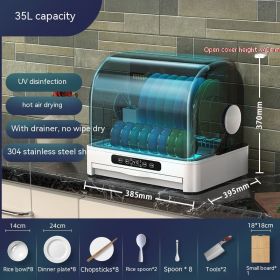 Mini Small Kitchen Desktop Disinfection Dryer (Option: White 35L Disinfection-220V US)