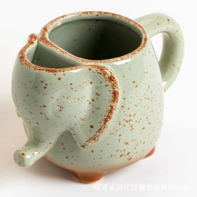 Elephant 3D Mug Ceramic Cup (Option: Light Blue-401 To 500ml)