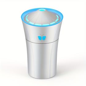 Car Humidifier Torch Shape Colorful Sound Pickup Atmosphere Light Air Purification Aromatherapy Humidifier (Color: White)