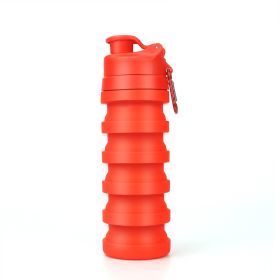 500ml Silicone Folding Sports Bottle (Option: Red-500ML)