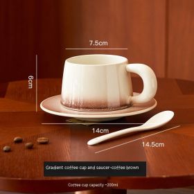 Gradient Color Ceramic Cup Office Home Use Set (Option: Brown-200ml)