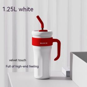 Solid Color American Vacuum Cup 316 Stainless Steel Coffee Cup (Option: White-1250ML)