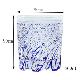 Carved Lead-free Crystal Glass Whisky Tumbler (Option: Blue Bright)