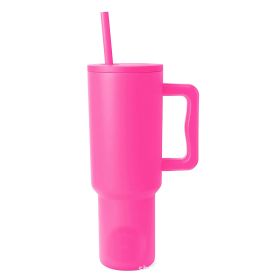 40oz Handle Cup 304 Stainless Steel Cold Insulation Large Ice Cup (Option: Raspberry Resonance-40oz)