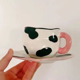 Retro Young Girl Heart Hand Pinch Coffee Set (Option: Hand Painted Cow-200ml)