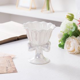 Girl Heart Bow Ice Cream Ceramic Cup (Option: White-180ml)