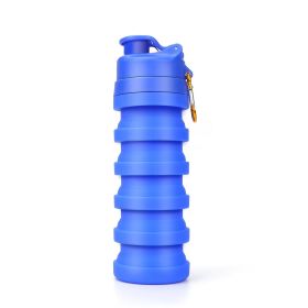 500ml Silicone Folding Sports Bottle (Option: Blue-500ML)