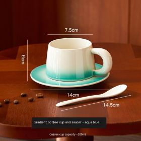 Gradient Color Ceramic Cup Office Home Use Set (Option: Blue-200ml)