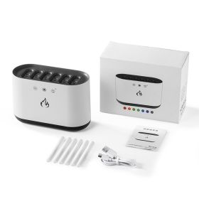 Amazon Hot Sale Dynamic Flame Humidifier USB Portable H20 Smart Ultrasonic Voice-Control Room Humidifier With 7 Colors Light (Option: Flame Humidifier)