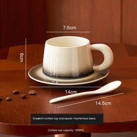 Gradient Color Ceramic Cup Office Home Use Set (Option: Black-200ml)