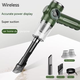 Mini Home Car Wireless Handheld Vacuum Cleaner (Option: Green Double Filter Element)