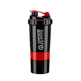 500ML Three-layer Portable Protein Powder Shake Cup (Option: Red-500ML)