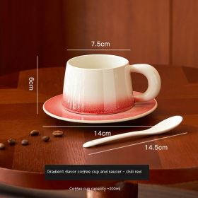 Gradient Color Ceramic Cup Office Home Use Set (Option: Red-200ml)