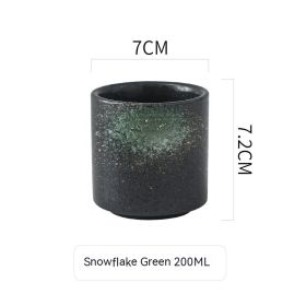 Japanese Creative Porcelain Cup Tableware (Option: Green With Snowflake-101to200ml)