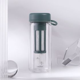 Convenient Sports Plastic Water Cup Large Capacity (Option: Dark Green-600ML)