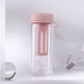 Convenient Sports Plastic Water Cup Large Capacity (Option: Pink-600ML)
