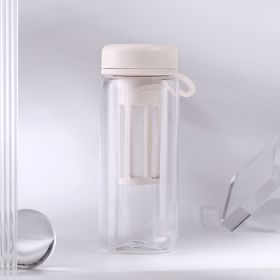 Convenient Sports Plastic Water Cup Large Capacity (Option: White-600ML)