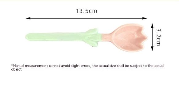 Female Gaomei Tulip Ceramic Mug Without Spoon Girly Heart Water Cup (Option: Tulip-About 360ml-Spoon)