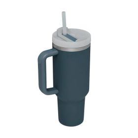 Ochapa 40 Oz Tumbler With Handle Straw Insulated, Stainless Steel Spill Proof Vacuum Coffee Cup Tumbler With Lid Tapered Mug (Option: Storm Sea)