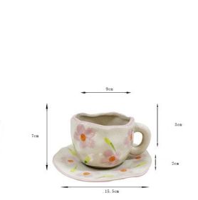Retro Young Girl Heart Hand Pinch Coffee Set (Option: Hand Pinch Flowers-200ml)