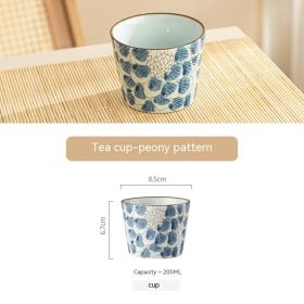 Stove Cooking Tea Ceramic Cup (Option: Peony Teacup-200ml)