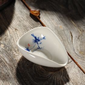 Ceramic Blue And White Porcelain Tea Appreciation Kung Fu Tea Set (Option: Bamboo)