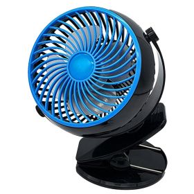 Mini USB Charging Clip Fan (Option: Blue-USB)