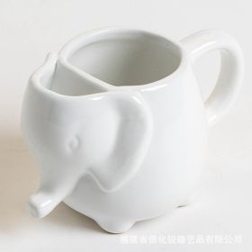 Elephant 3D Mug Ceramic Cup (Option: White-401 To 500ml)
