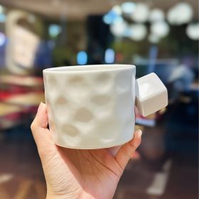 Nordic Style Glaze Ceramic Square Handle Creative Office Water Glass (Option: Nordic Square Handle White-Default Item)