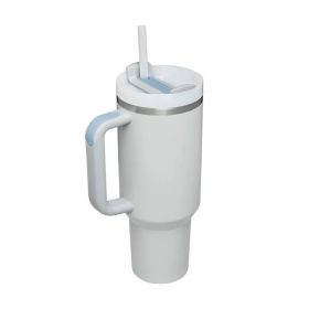 Ochapa 40 Oz Tumbler With Handle Straw Insulated, Stainless Steel Spill Proof Vacuum Coffee Cup Tumbler With Lid Tapered Mug (Option: Fog Color)