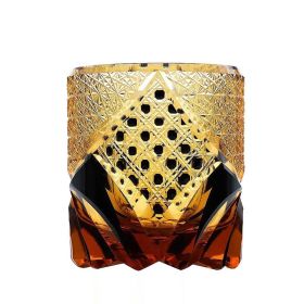 Carved Lead-free Crystal Glass Whisky Tumbler (Option: Amber Darth Vader)