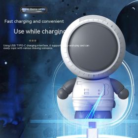 Spaceman Astronaut Summer Halter Mini Handheld Fan Adjustable Wind (Option: White-7 × 7 × 11cm-USB)