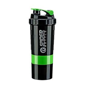 500ML Three-layer Portable Protein Powder Shake Cup (Option: Green-500ML)