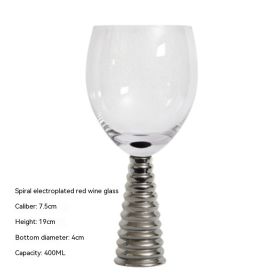 Model Room Decorative Red Wine Champagne Glass Table Decoration Goblet Black Thread Shaped Cup (Option: Threaded Silver Red Wine Glass)