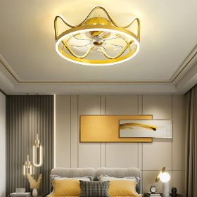 Creative One Invisible Electric Fan Chandelier (Option: Gold-Remote control mobile APP)