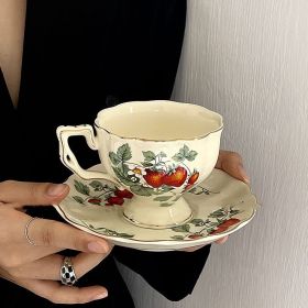 Retro Romantic Afternoon Tea Cup And Saucer Suit (Option: Strawberry Suit 220ml-Default Item)