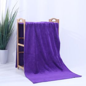 Microfiber Thickened Car Wash Cleaning Towel Beauty Salon Bath Towels (Option: Deep Purple-400g 60x200cm)