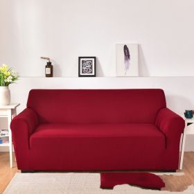 Sofa Cover All-inclusive Non-slip Sofa Slipcover Fabric Craft General (Option: Wine Red-Three)